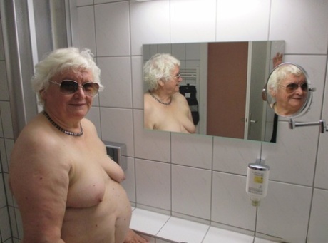 Wild granny Puma shows her saggy tits & bald pussy in a compilation